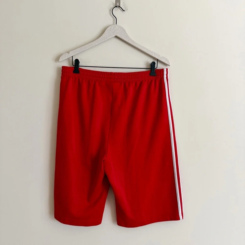 Adidas Originals Scarlet Red 3-Stripes Shorts Men’s Large Trefoil Logo - Picture 4 of 12